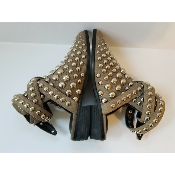 Free People Jeffrey Campbell Milano Stud Boot Snake Slide Flats Size 5 - Picture 4 of 6
